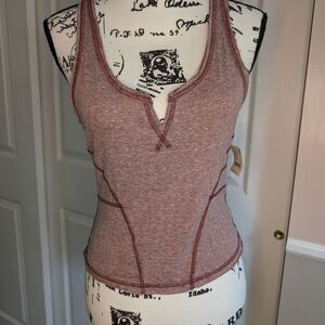 Free People Purple Top with Pink Stitching